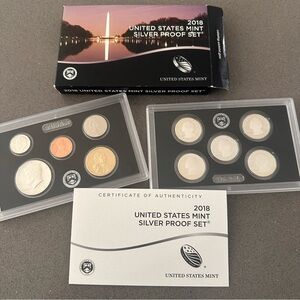 2018 U.S. Mint Silver Proof Set – Complete w/ Box & COA